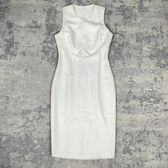 Elizabeth & James Dress Sapphire White Bodycon Sleeveless w/ Center Cut Out - Picture 3 of 13